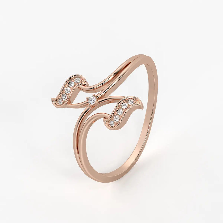 Wave Sparkle Designer Ladies Ring