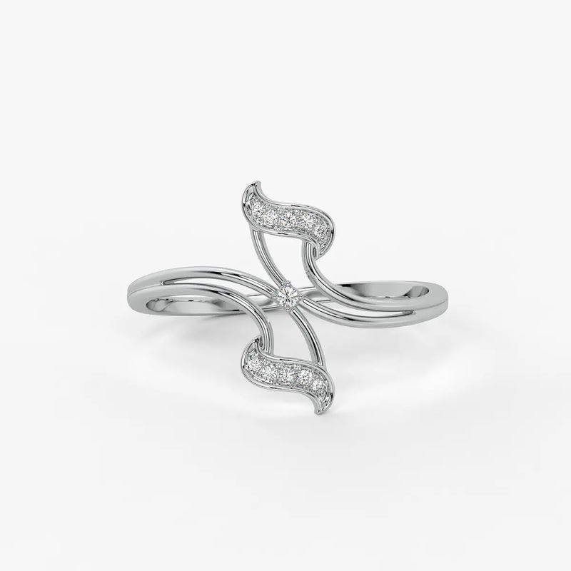 Wave Sparkle Designer Ladies Ring