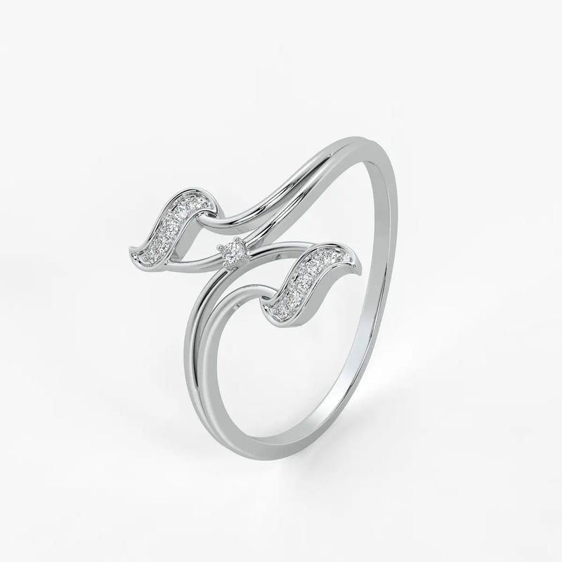 Wave Sparkle Designer Ladies Ring