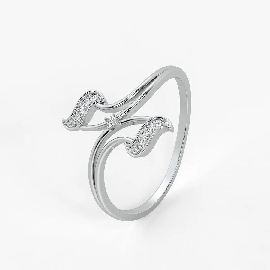 Wave Sparkle Designer Ladies Ring