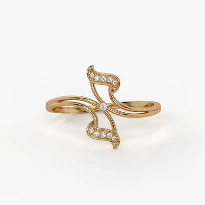 Wave Sparkle Designer Ladies Ring