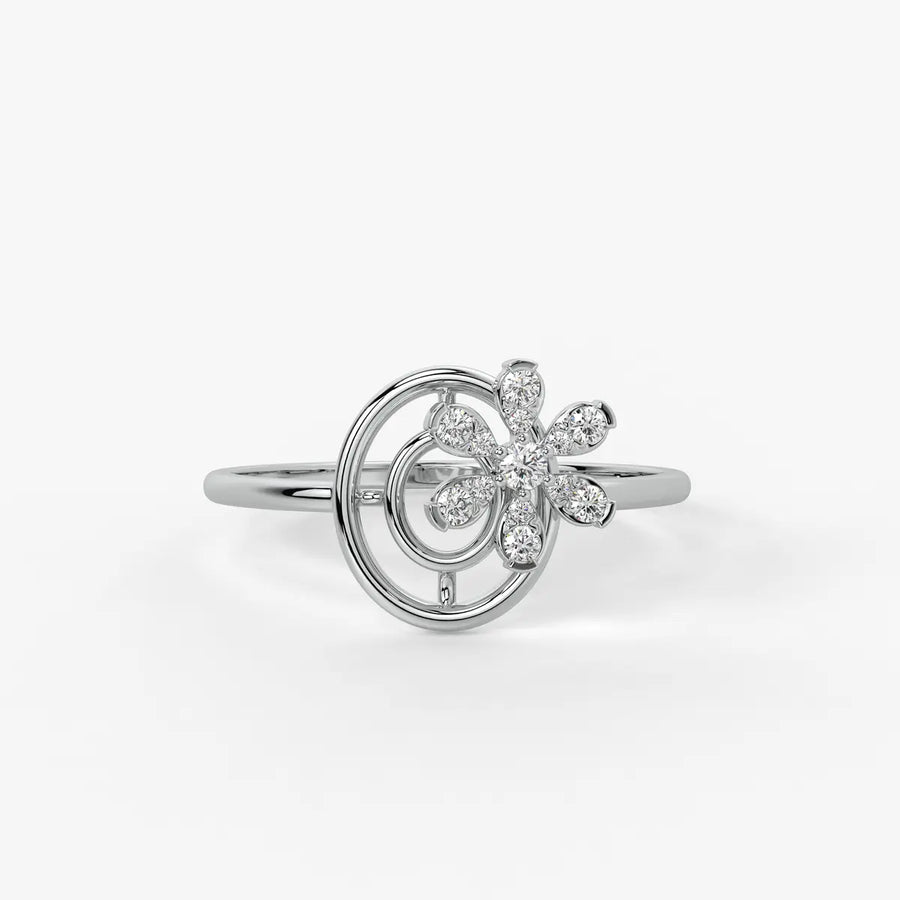 Bloom Spiral Diamond Ring
