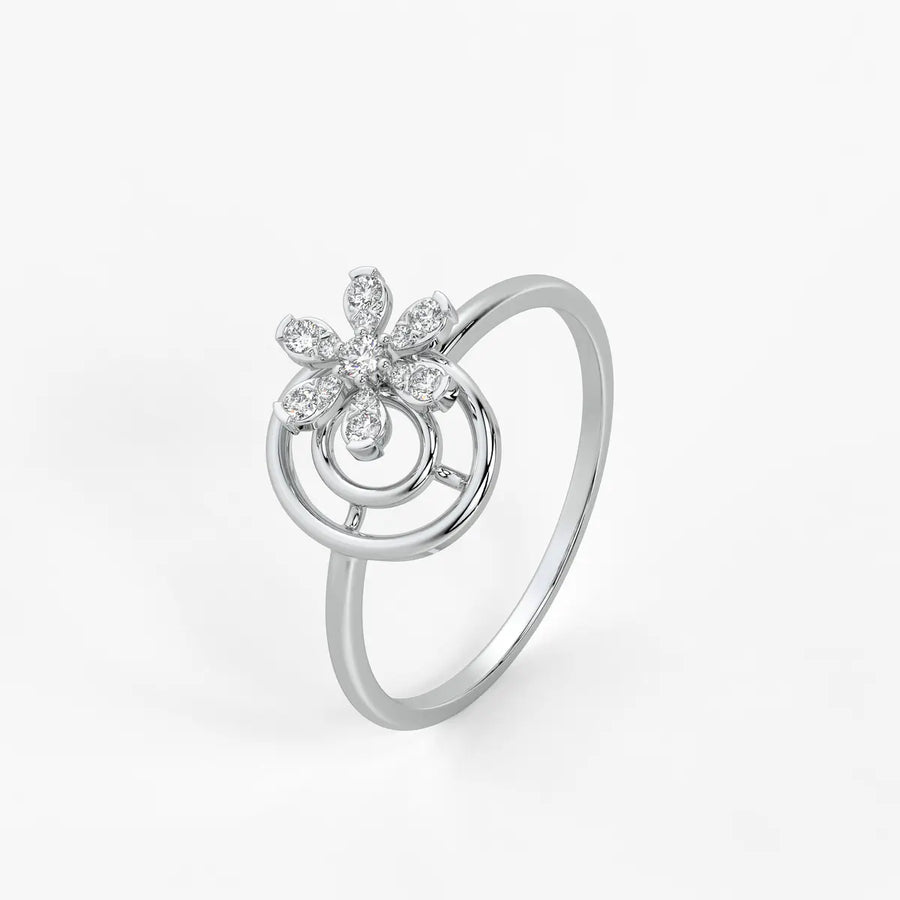 Bloom Spiral Diamond Ring