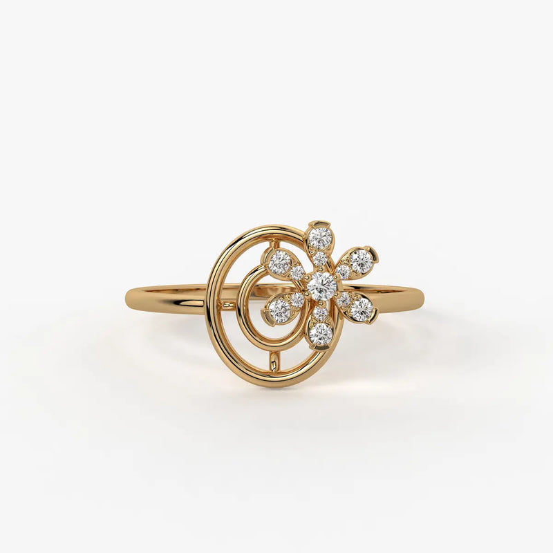 Bloom Spiral Diamond Ring