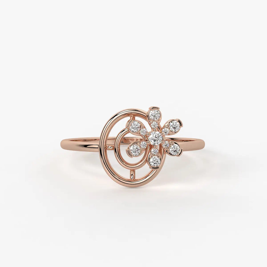 Bloom Spiral Diamond Ring