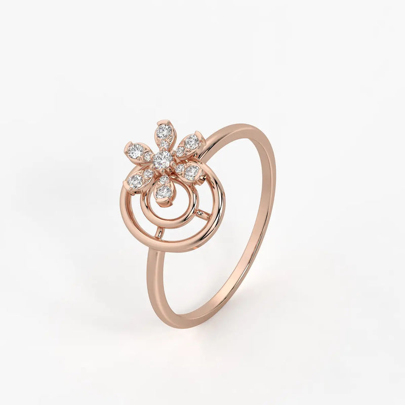 Bloom Spiral Diamond Ring