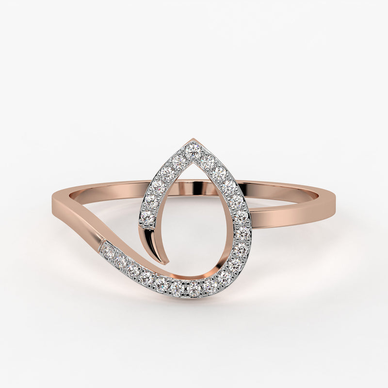 Open Teardrop Contemporary Ladies Ring