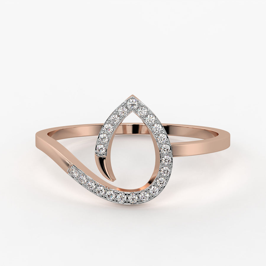 Open Teardrop Contemporary Ladies Ring