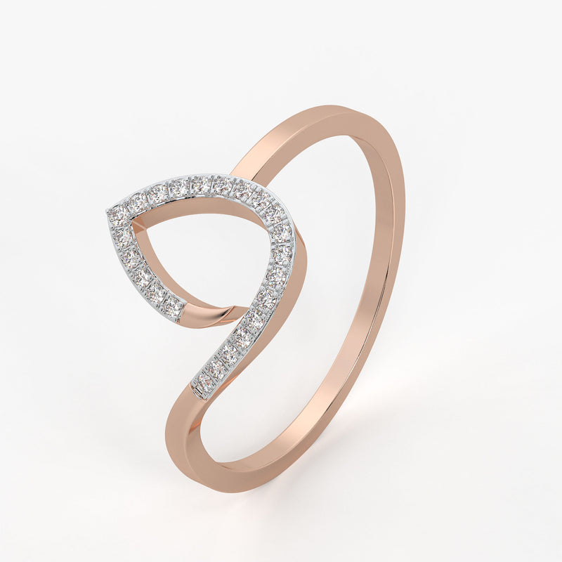 Open Teardrop Contemporary Ladies Ring