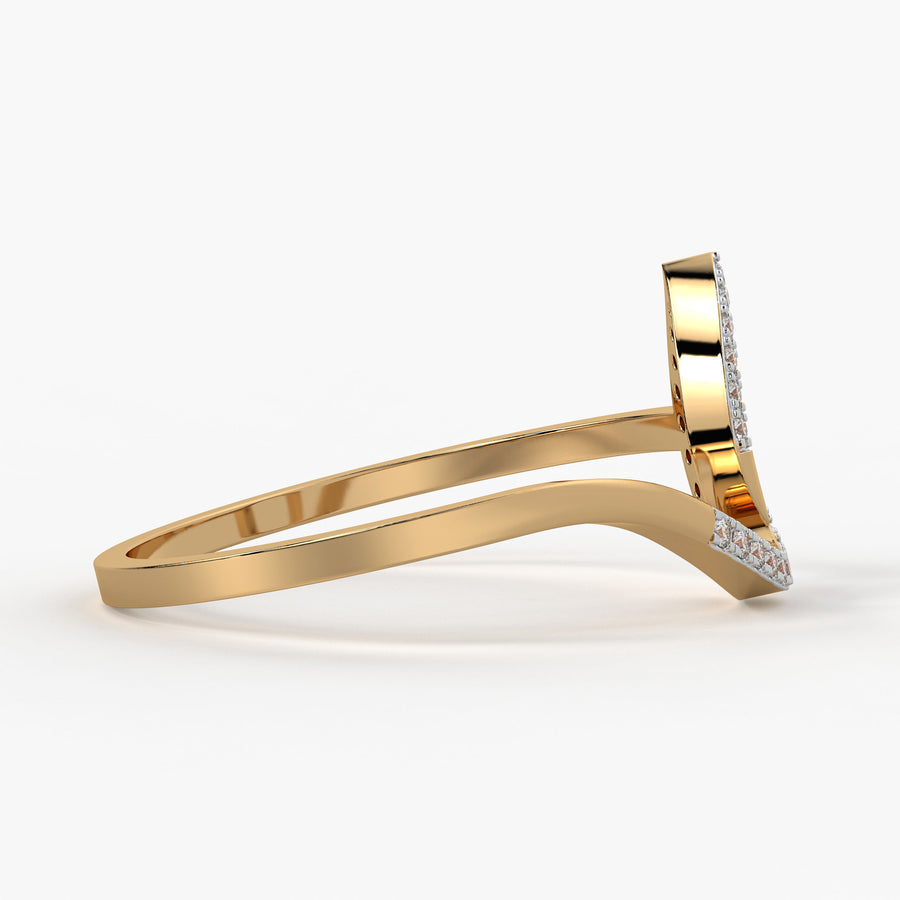 Open Teardrop Contemporary Ladies Ring