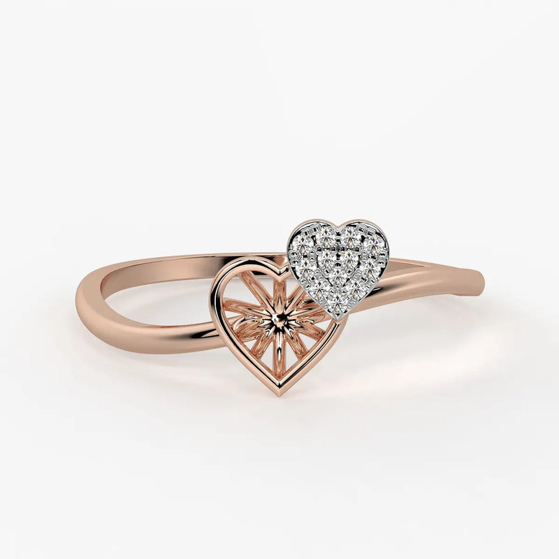 Raised Heart Elegant Ladies Ring