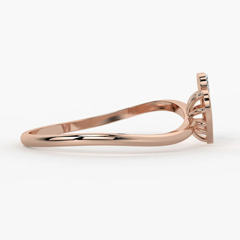 Raised Heart Elegant Ladies Ring