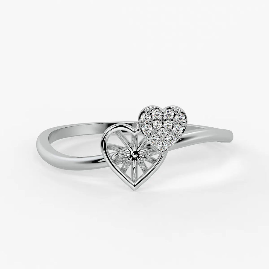 Raised Heart Elegant Ladies Ring