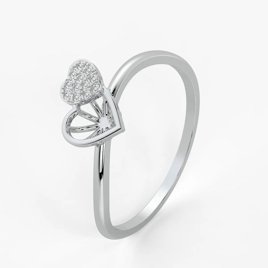 Raised Heart Elegant Ladies Ring