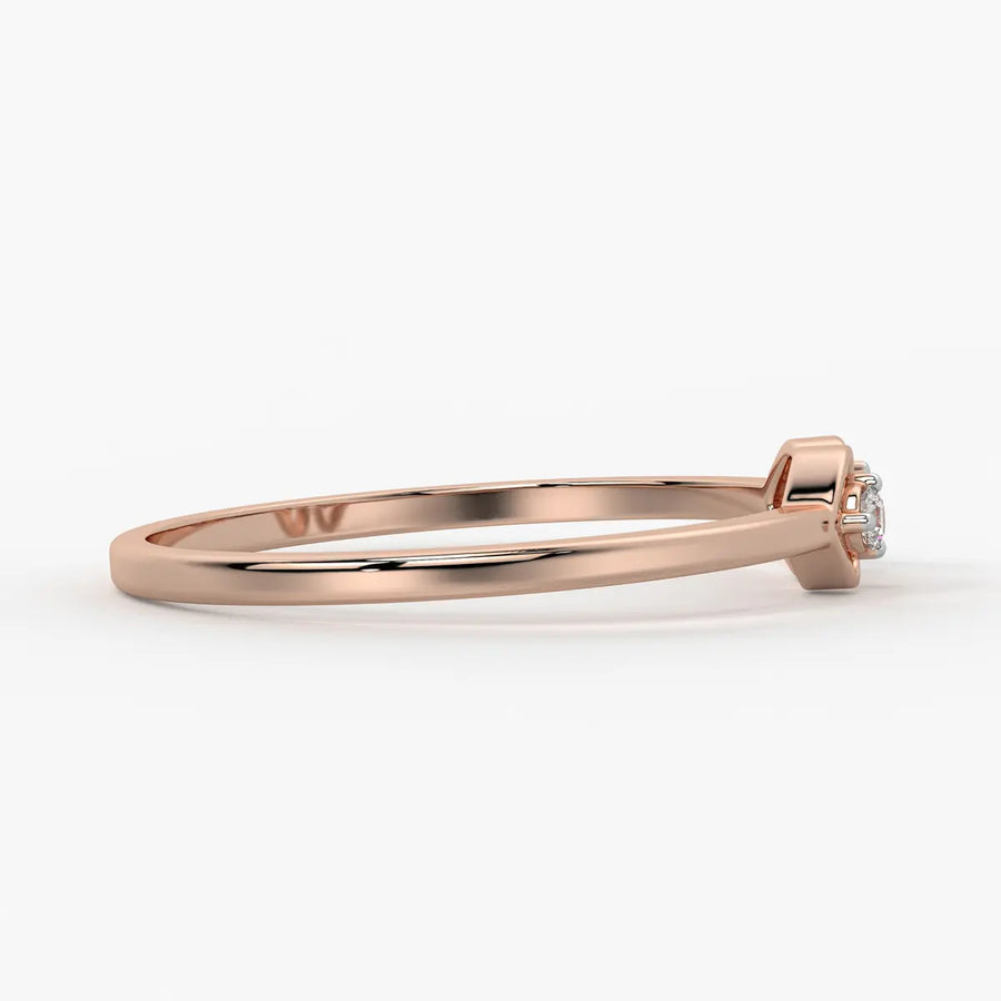 Twin Heart Minimal Ladies Ring