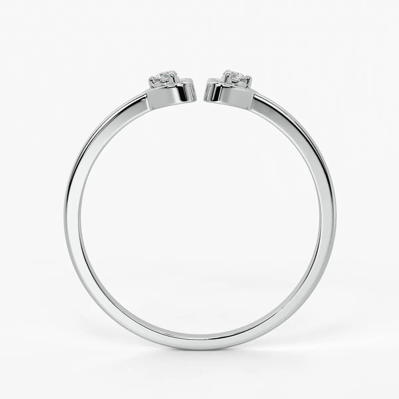 Twin Heart Minimal Ladies Ring