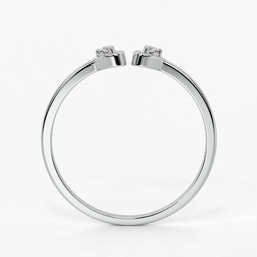 Twin Heart Minimal Ladies Ring