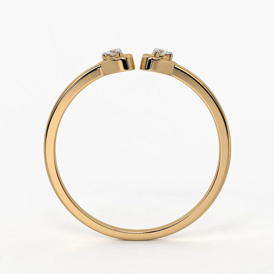 Twin Heart Minimal Ladies Ring
