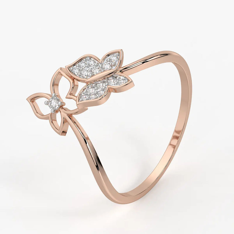 Butterfly Bloom Classic Ladies Ring