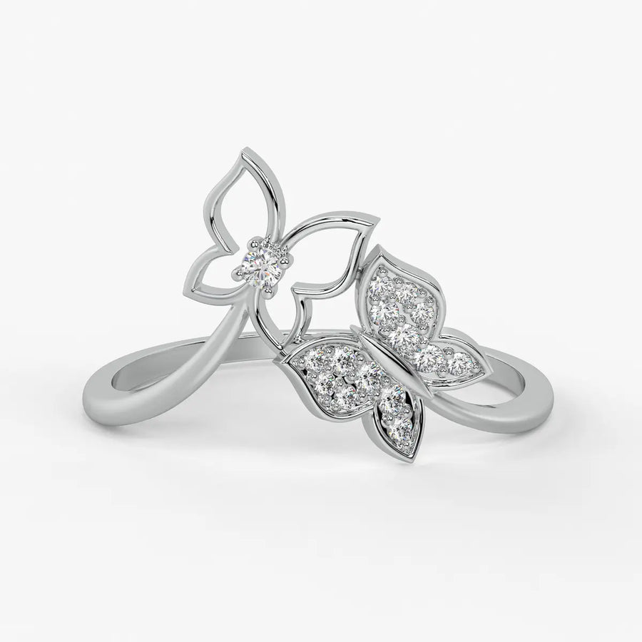 Butterfly Bloom Classic Ladies Ring