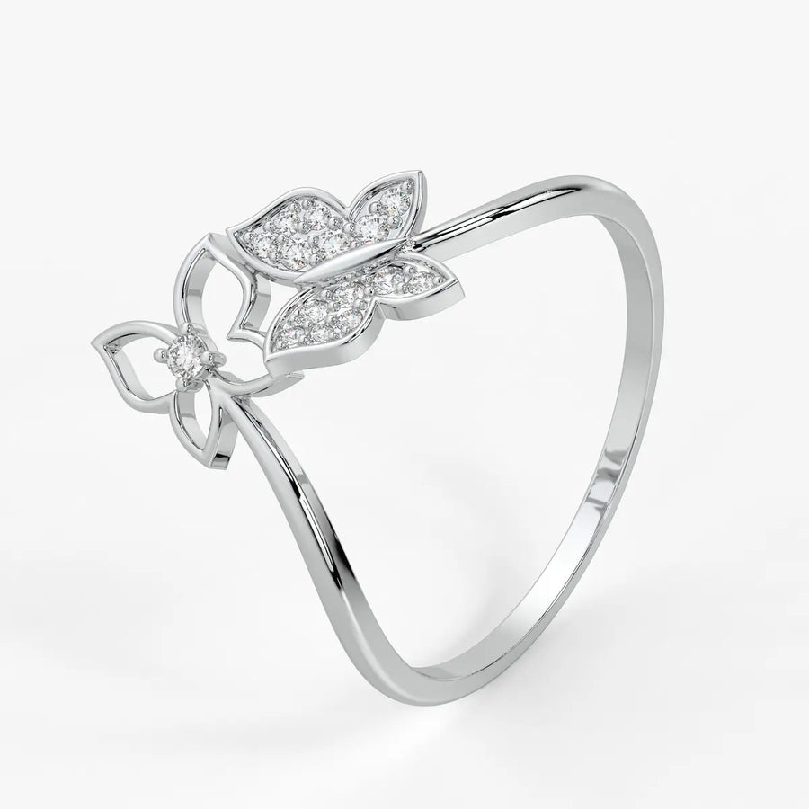Butterfly Bloom Classic Ladies Ring