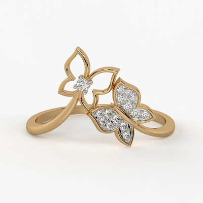 Butterfly Bloom Classic Ladies Ring