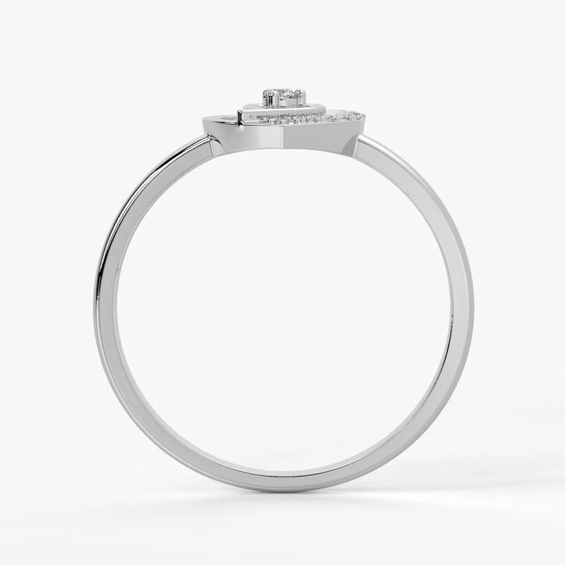 Layered Heart Classic Ladies Ring