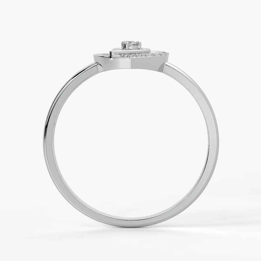 Layered Heart Classic Ladies Ring