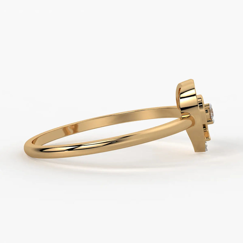 Layered Heart Classic Ladies Ring