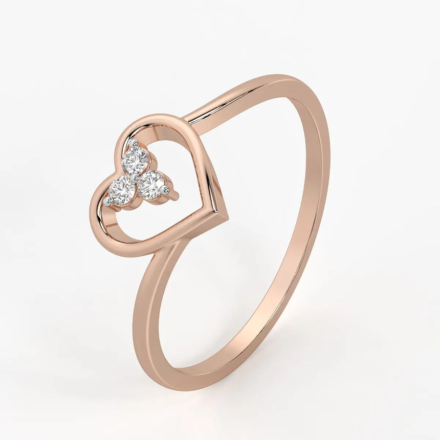 Triple Spark Heart Ladies Ring