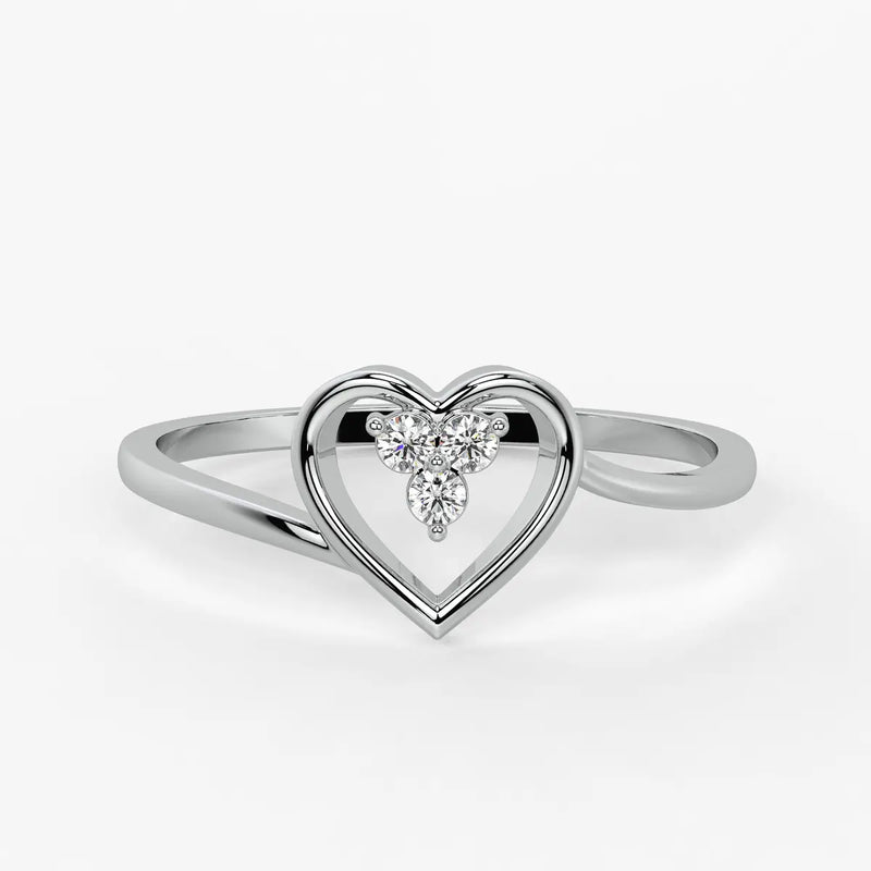 Triple Spark Heart Ladies Ring