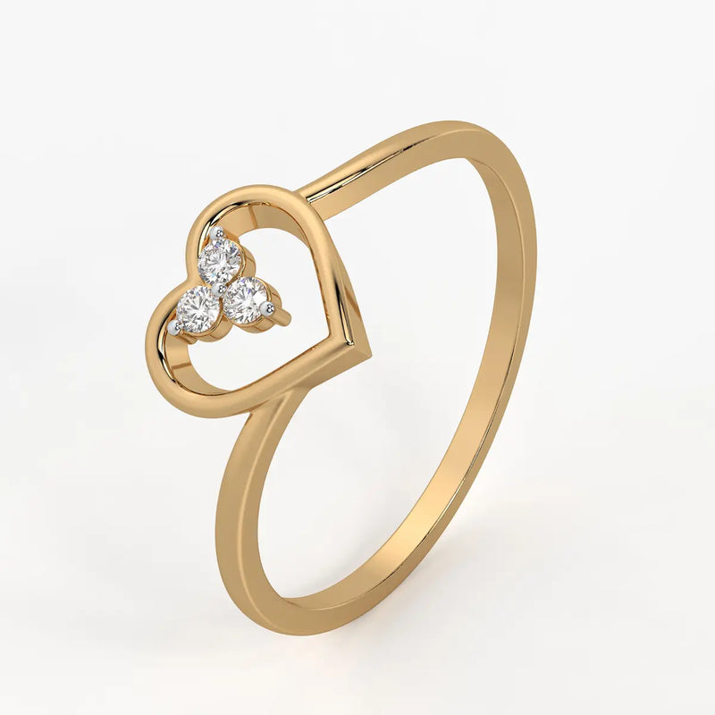 Triple Spark Heart Ladies Ring