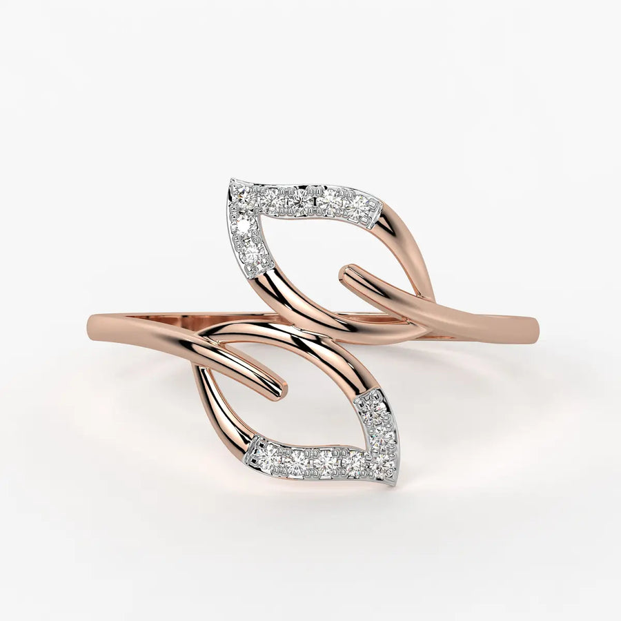 Open Leaf Contemporary Ladies Ring