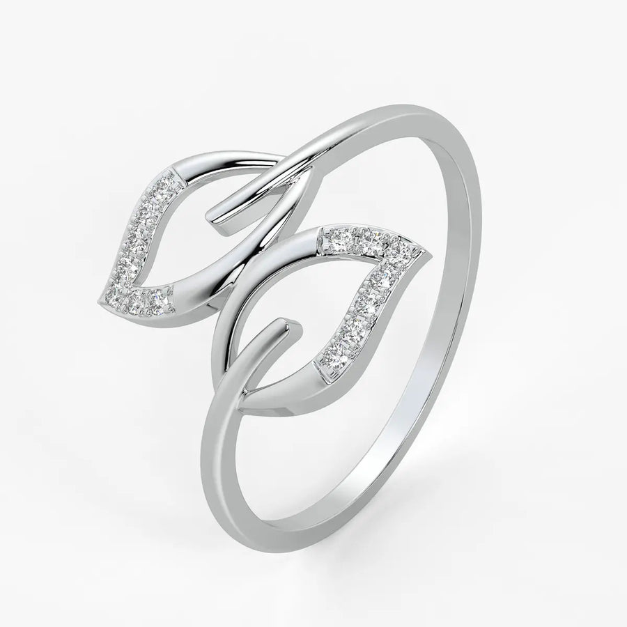 Open Leaf Contemporary Ladies Ring