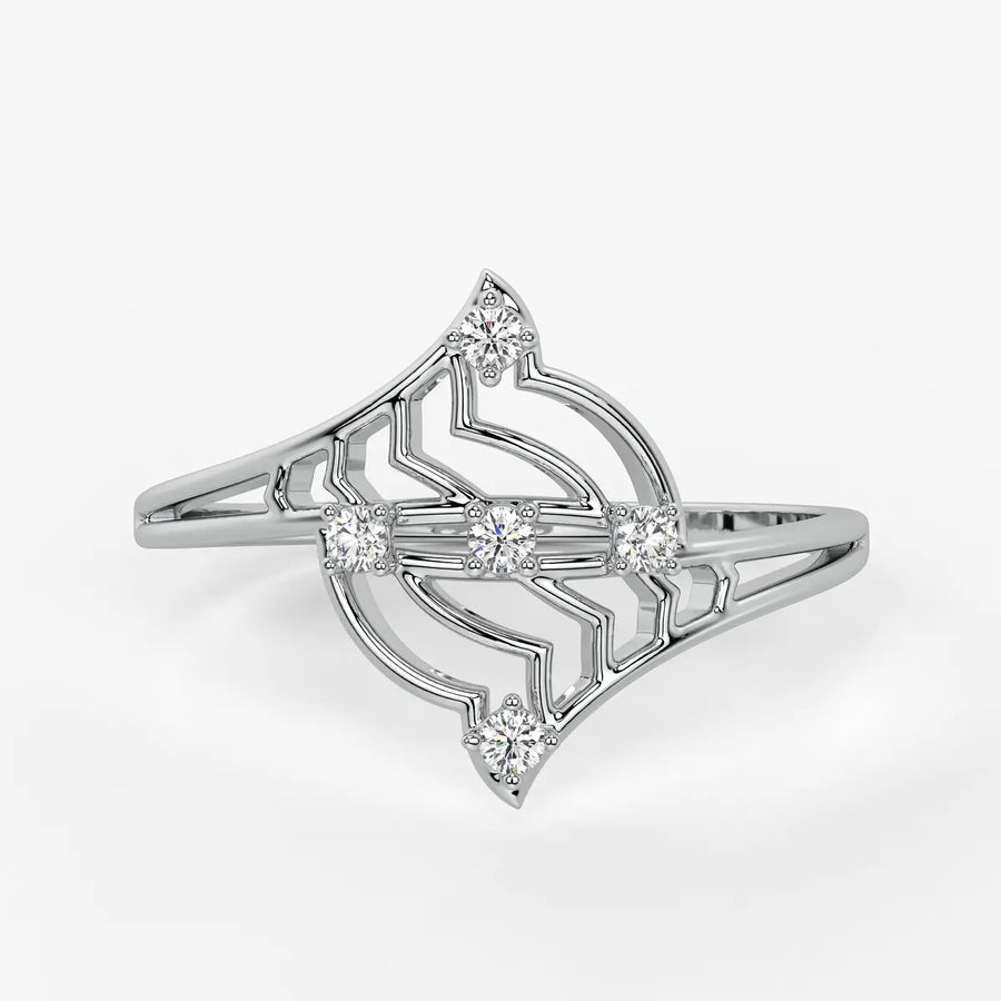 Wavy Lattice Contemporary Ladies Ring