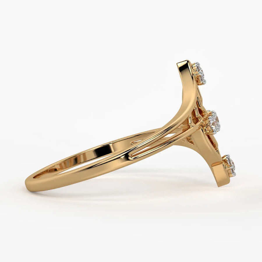 Wavy Lattice Contemporary Ladies Ring