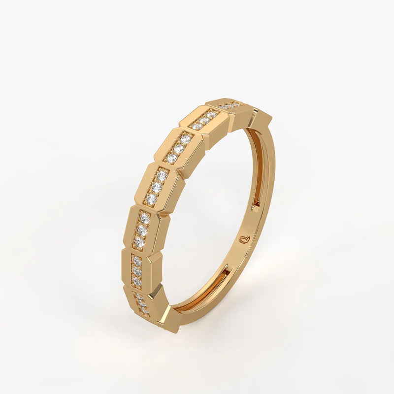 Zenvra Sparkline Geo Band Ring