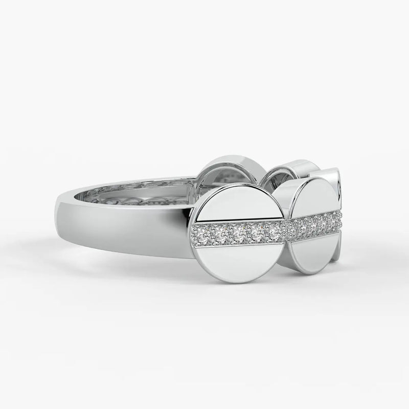 Layered Disc Statement Ladies Ring