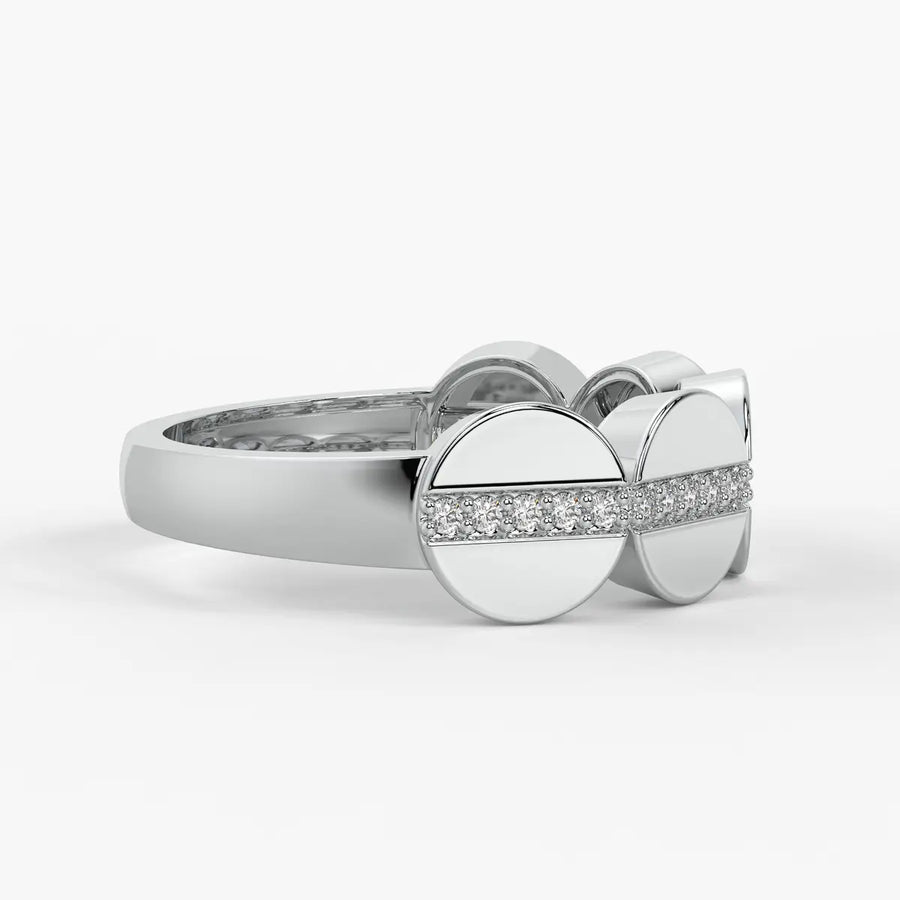Layered Disc Statement Ladies Ring