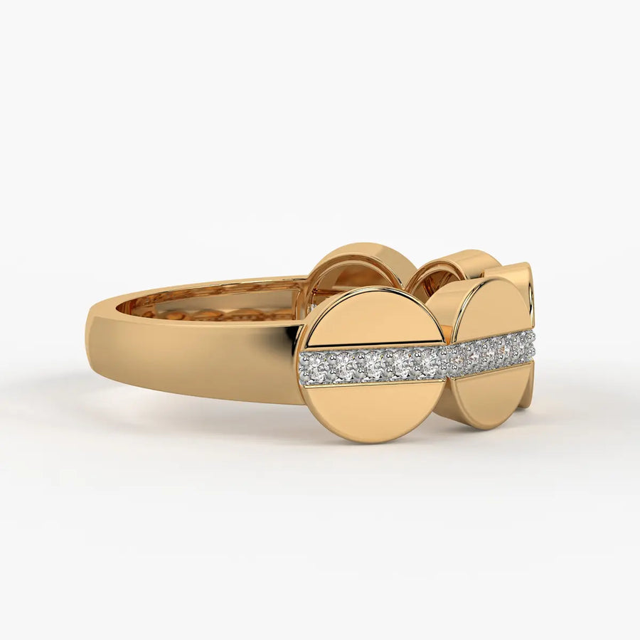 Layered Disc Statement Ladies Ring
