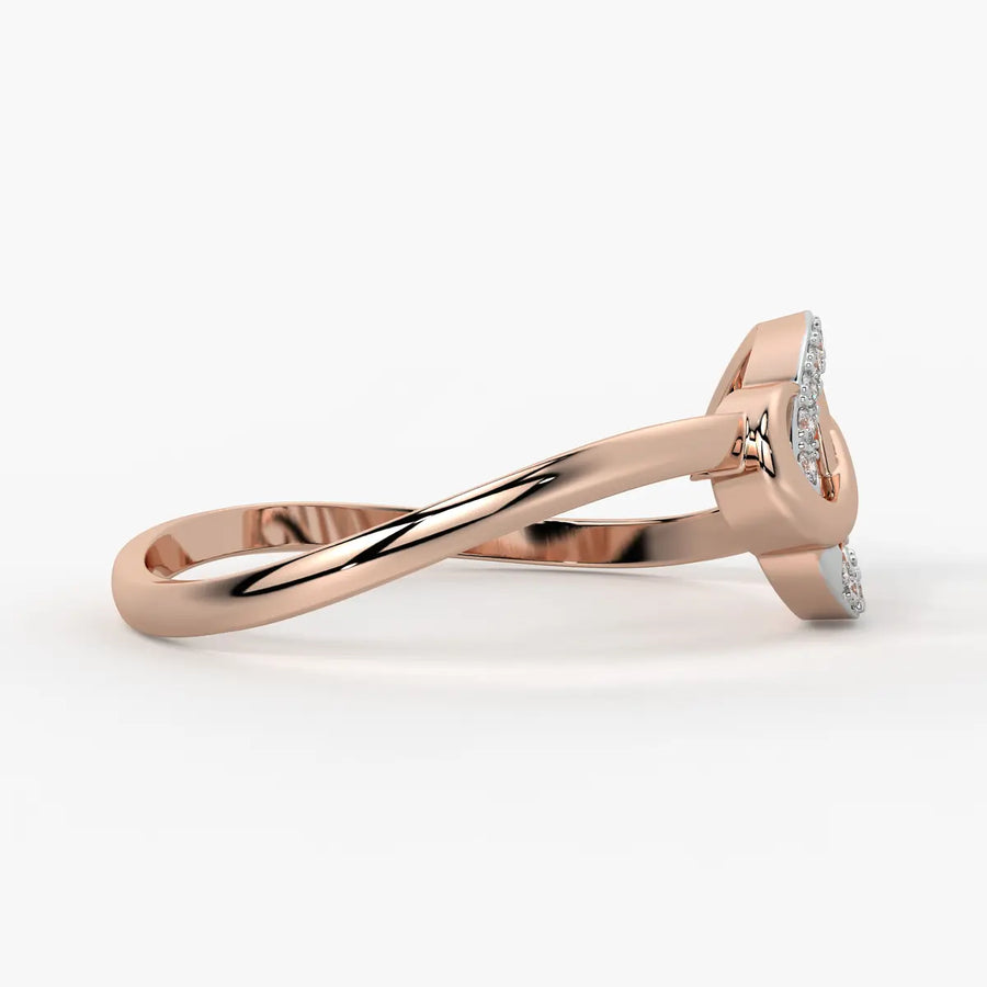 Leaf Motif Diamond Ladies Ring