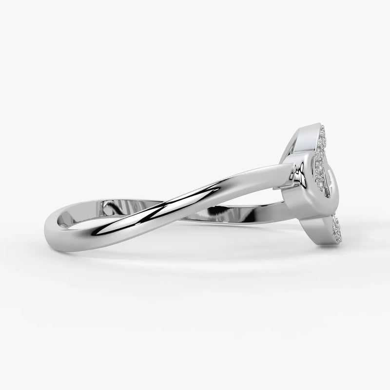 Leaf Motif Diamond Ladies Ring