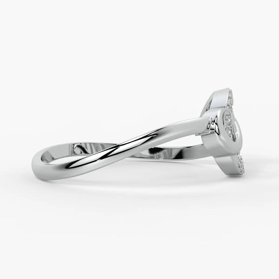 Leaf Motif Diamond Ladies Ring