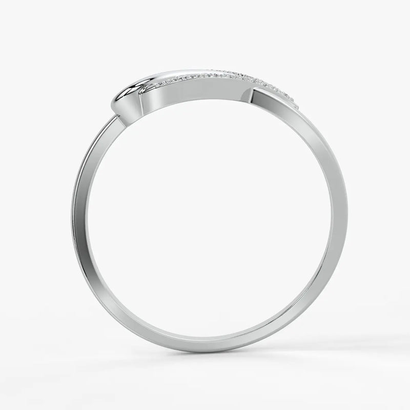 Leaf Motif Diamond Ladies Ring