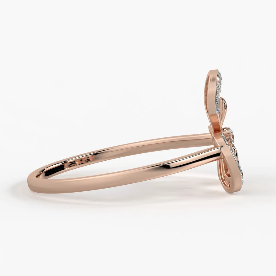 Floral Swirl Accent Ladies Ring