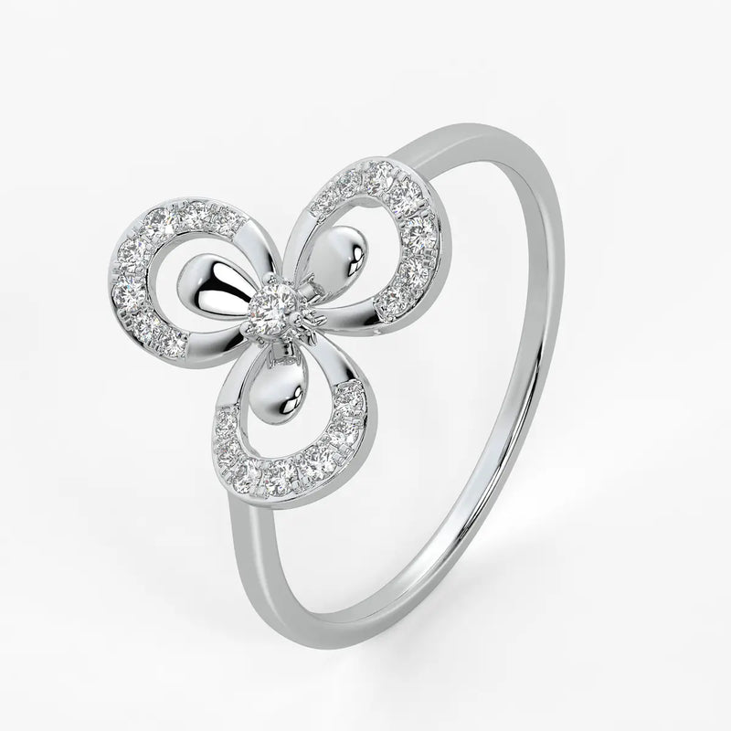 Floral Swirl Accent Ladies Ring