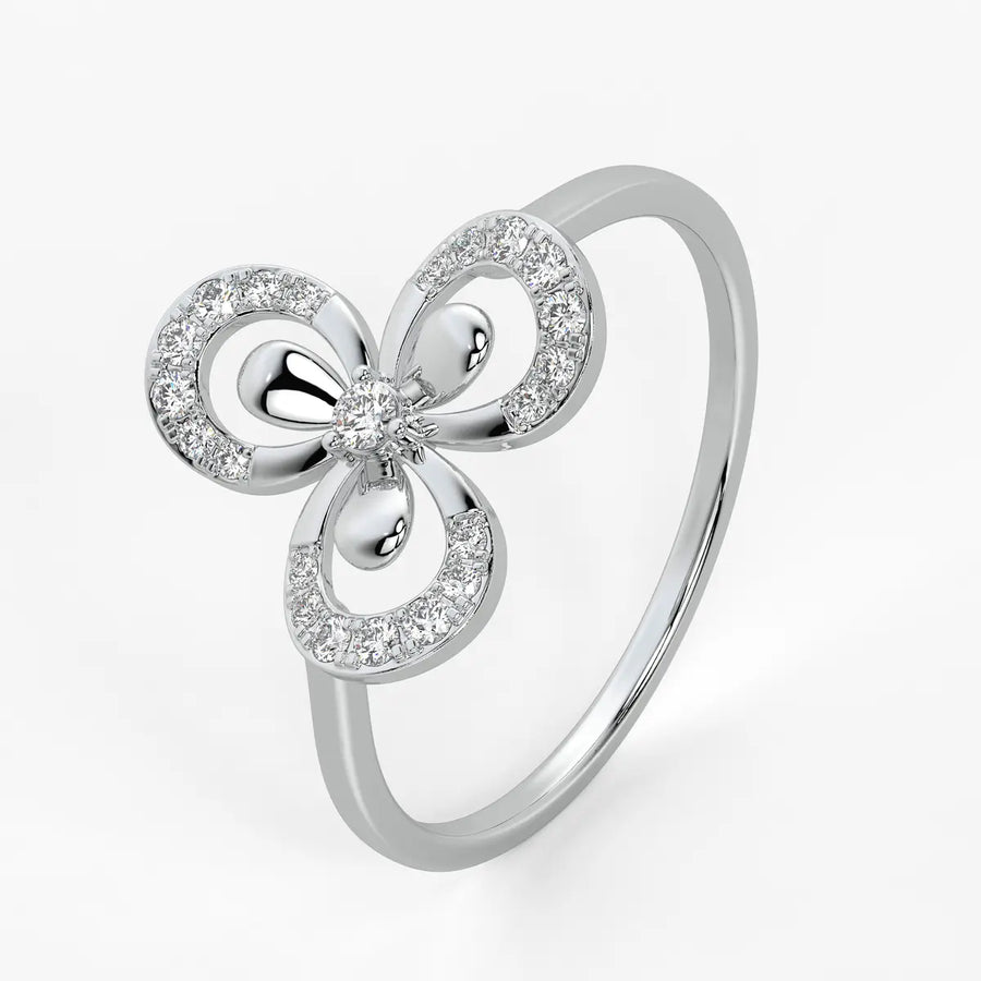 Floral Swirl Accent Ladies Ring