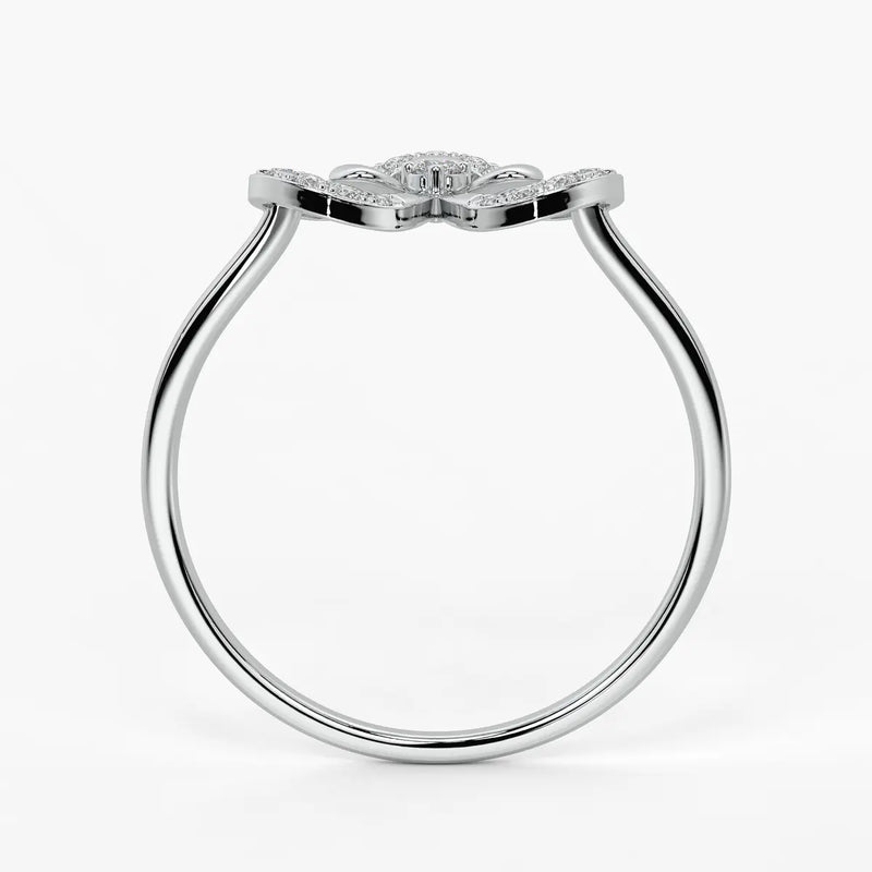 Floral Swirl Accent Ladies Ring