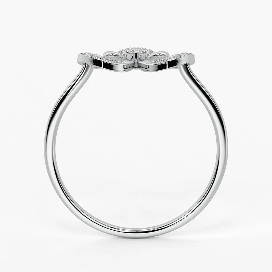 Floral Swirl Accent Ladies Ring