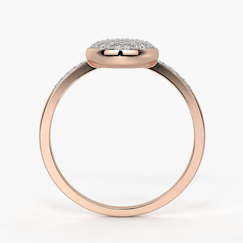 Oval Pavé Statement Ladies Ring